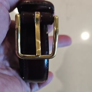 Brighton Oxblood Leather Belt with Gold Buckle
